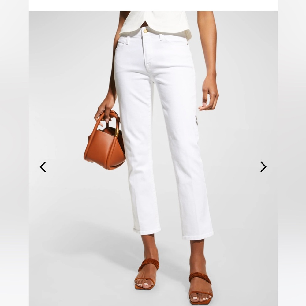 Frame Le High Straight Blanc Denim Jeans